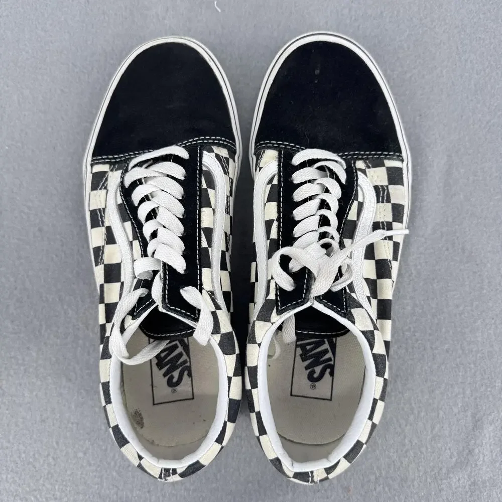 Vans‎ Old Skool Shoes Mens 7 Womens 8.5 Black White Checkerboard Skate 500714